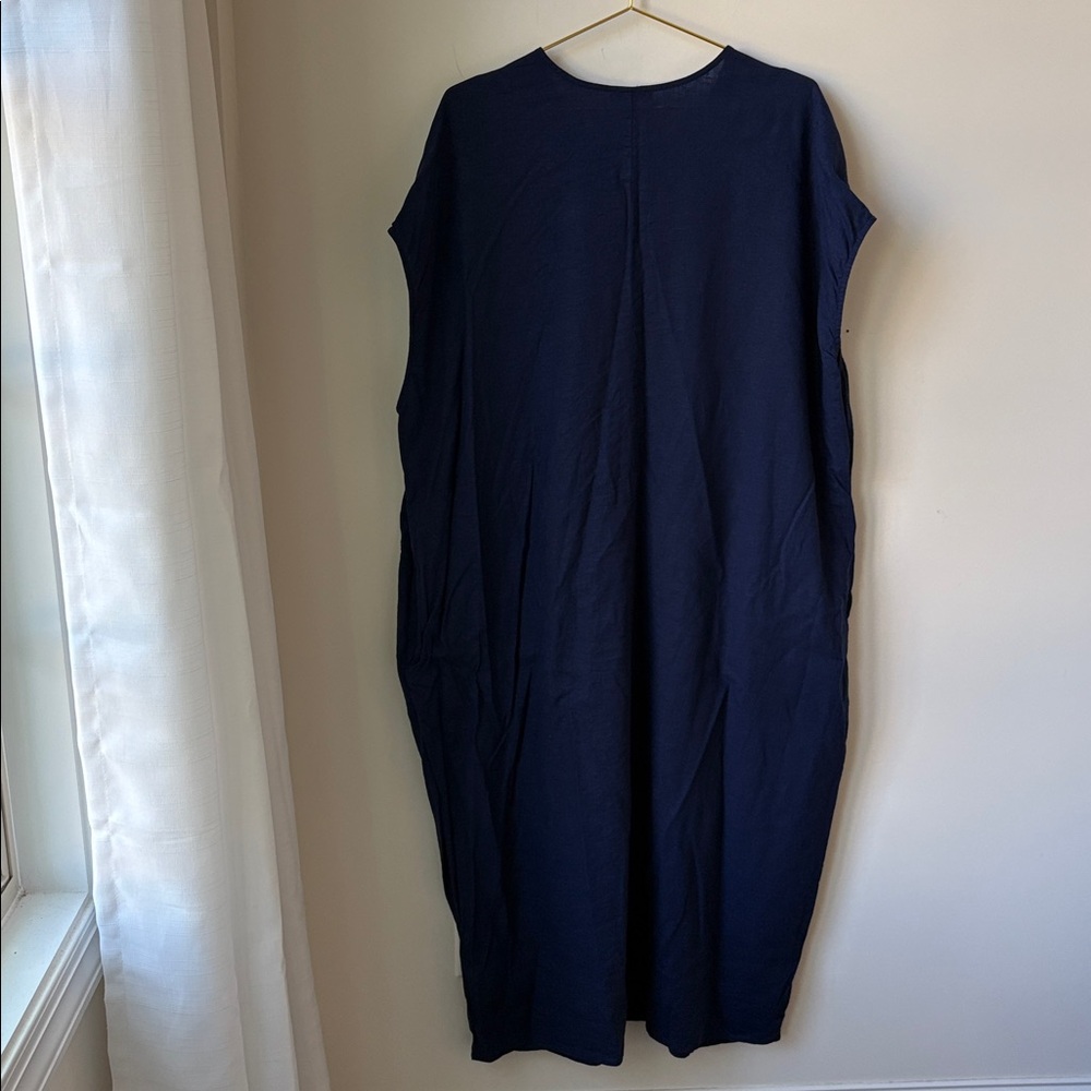 Universal Standard Cabana Caftan Dress Linen Blend Boho Lagenlook Size L (22-24) - Picture 3 of 10